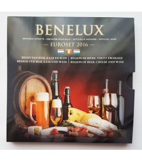 Coffret BU Benelux 2016 - 3 séries complètes millésimées 2016 de 1 cent à 2 euro des Pays-Bas, de la Belgique et du Luxembourg a