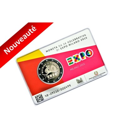 Coincard Italie 2015 Exposition de Milan - Description:
COINCARD EXPO DE MILAN 2015
La pièce présente dans cette coincard symbol
