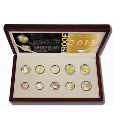 BE Grèce 2013 -  
Description:
Coffret composé des 8 pièces de 1cent à 2€ du millésime 2013 en qualité belle épreuve ainsi que l