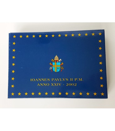 BE VATICAN 2002 - Coffret officiel BE 2002 (lancement de l'Euro) 'Ioannes Paulus II'
 
Description:
8 pièces (1 cent à 2 euro) +
