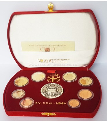 BE VATICAN 2004 - BE VATICAN 2004

 

Description:

Série en Coffret Officiel BE 2004 de JEAN PAUL II contenant 8 pieces du 1c a