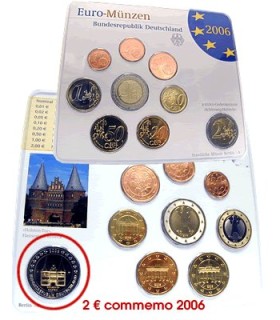 BU Allemagne 2006 - Set 5 bu Allemagne 2006 des différents ateliers. Une série qui contient les monnaies de circulation d'euro a