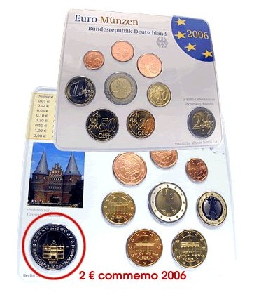 BU Allemagne 2006 - Set 5 bu Allemagne 2006 des différents ateliers. Une série qui contient les monnaies de circulation d'euro a
