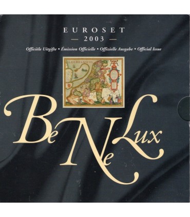 BU BENELUX 2003 - 3 séries complètes millésimées 2003 de 1 cent à 2 euro des Pays-Bas, de la Belgique et du Luxembourg ainsi qu'