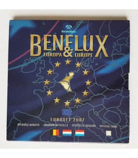 BU BENELUX 2007 - Emis conjointement par la Belgique, les Pays-Bas, et le Luxembourg, ce coffret contient les 8 pièces 2007 de c