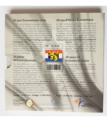 BU BENELUX 2008 - 3 séries complètes millésimées 2008 de 1 cent à 2 euro des Pays-Bas, de la Belgique et du Luxembourg ainsi qu'