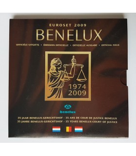 BU BENELUX 2009 - 3 séries complètes millésimées 2009 de 1 cent à 2 euro des Pays-Bas, de la Belgique et du Luxembourg ainsi qu'