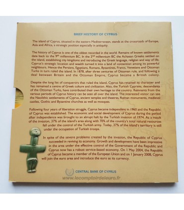 BU Chypre 2008 - Description:

Le coffret BU 2008 a été tiré à 70 000 exemplaires pour le monde entier.

Les 3 ornements des piè