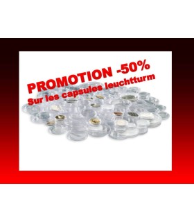 100 CAPSULES 2Euro -  
Promotion   - 48%
10 Boites de  10 capsules en diamètre 26 mm  Leuchtturm pour un total de 100 capsules