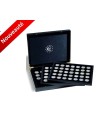 Coffret Leuchtturm Voltera trio - Description: Elégant coffret noir permettant de classer 105 pièces de 2 euros sous capsules. 3