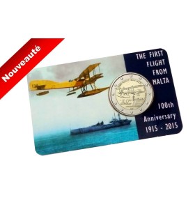 Coincard 2 euro Malte 2015 - 
	Thème:  Coincard  2 € commémorative Malte 2015 sur le  100ème Anniversaire du 1er Vol de Malte 
	