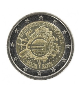 2 Euro Grèce 2012-10 ans de l'euro -  
Thème: 2 € commémorative 10 Ans de l'Euro Grèce 2012.
 
 Tirage : 1 000 000 exemplaires
 