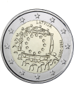 2 Euro Lettonie 2015 Drapeau