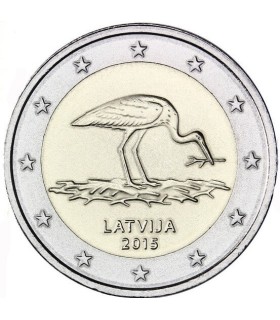 2 euro Lettonie 2015 Cigogne