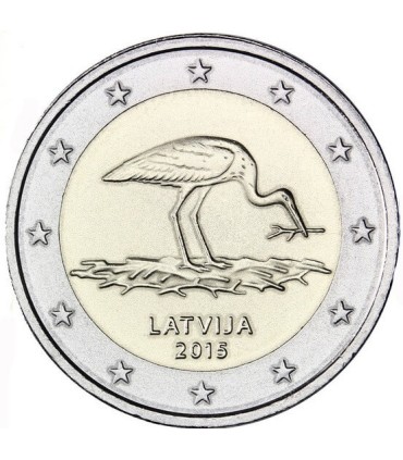 2 euro Lettonie 2015 Cigogne