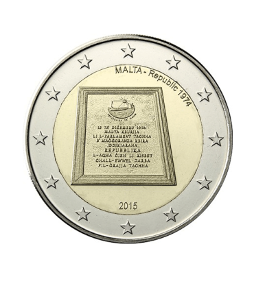 2 Euro Malte 2015 -Republique 1974