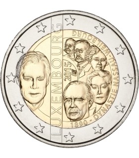 2 Euro Luxembourg 2015 N°2 - 
	 

	Description:

	Thème : 125e anniversaire de la dynastie des Nassau-Weilburg

	Tirage :  500 0