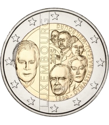 2 Euro Luxembourg 2015 N°2 - 
	 

	Description:

	Thème : 125e anniversaire de la dynastie des Nassau-Weilburg

	Tirage :  500 0