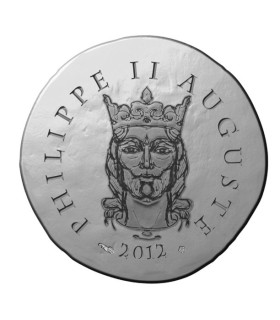 10 Euro 2012 Philippe Auguste - Description :
 
Face : un portrait de Philippe II Auguste avec sa couronne
ainsi que son nom écr