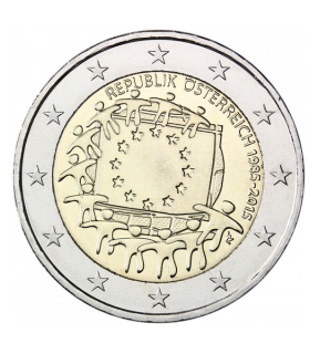 2 Euro Autriche 2015 Drapeau
