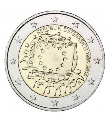 2 Euro Autriche 2015 Drapeau