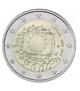 2 Euro Lituanie 2015 Drapeau