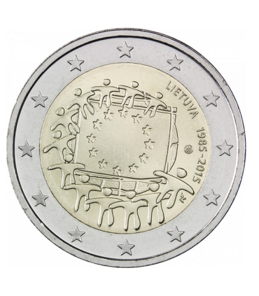2 Euro Lituanie 2015 Drapeau