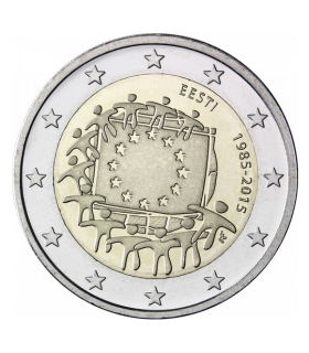 2 Euro Estonie 2015 Drapeau