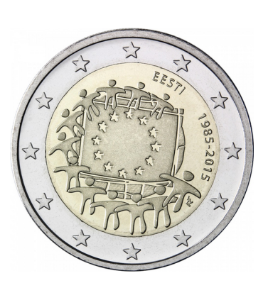 2 Euro Estonie 2015 Drapeau