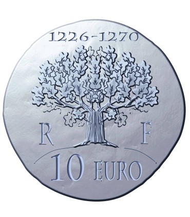 10 Euro 2012 Saint Louis - Description :

Face : un portrait de Saint-Louis avec sa couronne aux lys
ainsi que son nom écrit ave
