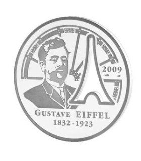 10 Euro ARG Gustave Eiffel 2009 - BE - Auteur: Atelier de Gravure

Poids: 22,20 g  0,78 oz

Diamètre: 37 mm  1,46 inch

Tirage: 