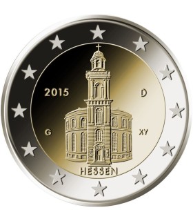 2 Euro Allemagne 2015 Saint Paul - 2 € commémorative Allemagne 2015 représentant l'église Saint-Paul de Francfort dans le land H
