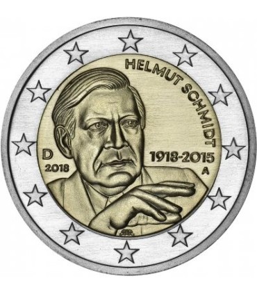 5 x 2 euro Allemagne 2018 100 e anniversaire de la naissance d'Helmut Schmidt