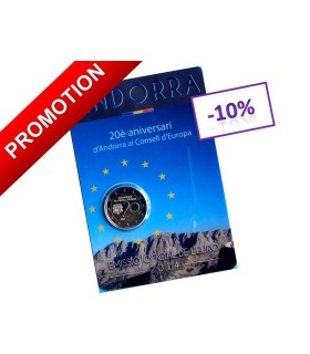 2 euro Andorre 2014 - 2 € commémorative Andorre 2014 en Coincard officielle  Brillant universel sur le thème du  20ème Anniversa