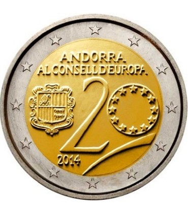 2 euro Andorre 2014 - 2 € commémorative Andorre 2014 en Coincard officielle  Brillant universel sur le thème du  20ème Anniversa