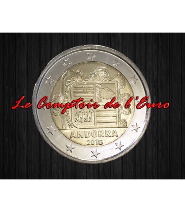 2 Euros Andorre courante 2015 - Pièce de 2 Euros Andorre courante 2015 -  Le Comptoir de l'Euro   2 Euros Courante Andorre 2015 