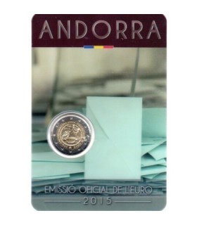2 Euro Andorre 2015 Majorité à 18 ans -  
Tirage: 85 000 exemplaires
 
 - 2 Euro Andorre 2015 Majorité à 18 ans -  Le Comptoi