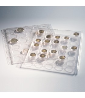 FEUILLES EN PLASTIQUE ENCAP POUR 48 CAPSULES AV.UN DIAMÈTRE DE L'INTERIEUR DE 23,5 À 26MM