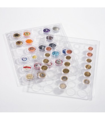 FEUILLES EN PLASTIQUE ENCAP POUR 48 CAPSULES AV.UN DIAMÈTRE DE L'INTERIEUR DE 23,5 À 26MM