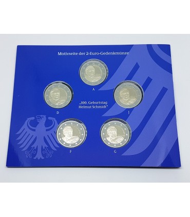 5 x 2 euro Allemagne Helmut Schmidt 2018 BE