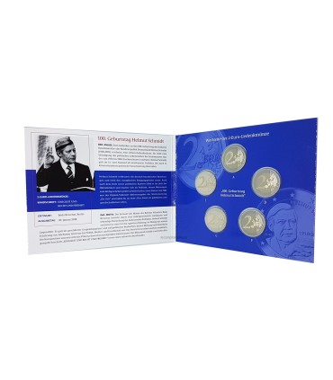 5 x 2 euro Allemagne Helmut Schmidt 2018 BE