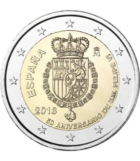 2 Euro Espagne 2018 50e anniversaire du Roi FELIPE VI