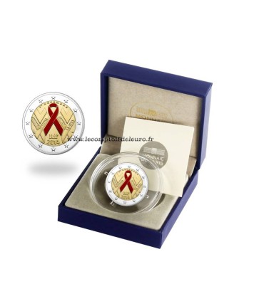 2 euro commemorative BE France 2014-SIDA - 2 Euro Commémorative FRANCE 2014
coffret belle épreuve
Thème : Journée mondiale de 