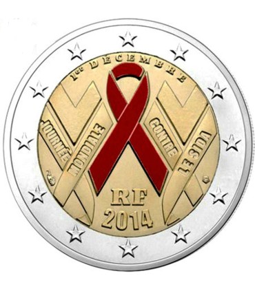 2 euro commemorative BE France 2014-SIDA - 2 Euro Commémorative FRANCE 2014
coffret belle épreuve
Thème : Journée mondiale de 