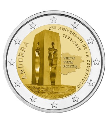 2 Euro Andorre 2018 25e  anniversaire de la Constitution de la Principauté d’Andorre