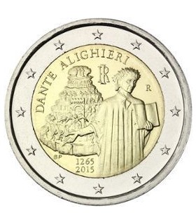 2 Euro Italie 2015 - Dante Alighieri - 
	 

	Description:

	La pièce commémorative  désigne Dante avec un livre ouvert dans la m