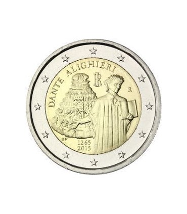 2 Euro Italie 2015 - Dante Alighieri - 
	 

	Description:

	La pièce commémorative  désigne Dante avec un livre ouvert dans la m