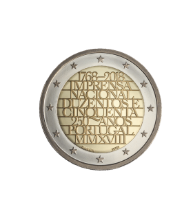 2 Euro Portugal 2018 250 ans de l'imprimerie nationale