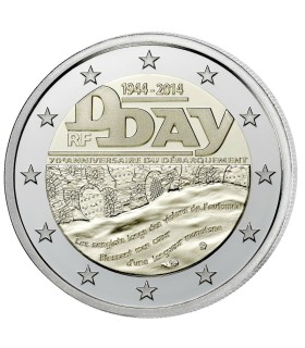 2 euro commémorative FRANCE 2014 D-DAY - 
	 

	
		Thème:  70ème anniversaire du débarquement en Normandie. 
	
		Tirage : 3.000.0