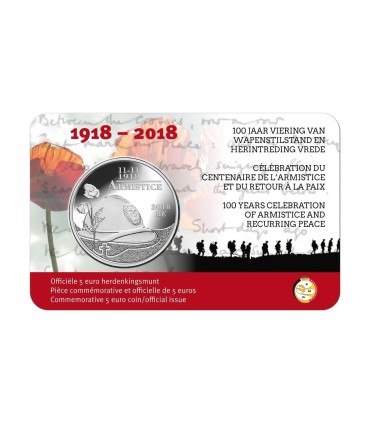 5 Euro Belgique 2018 100 ans de la grande guerre